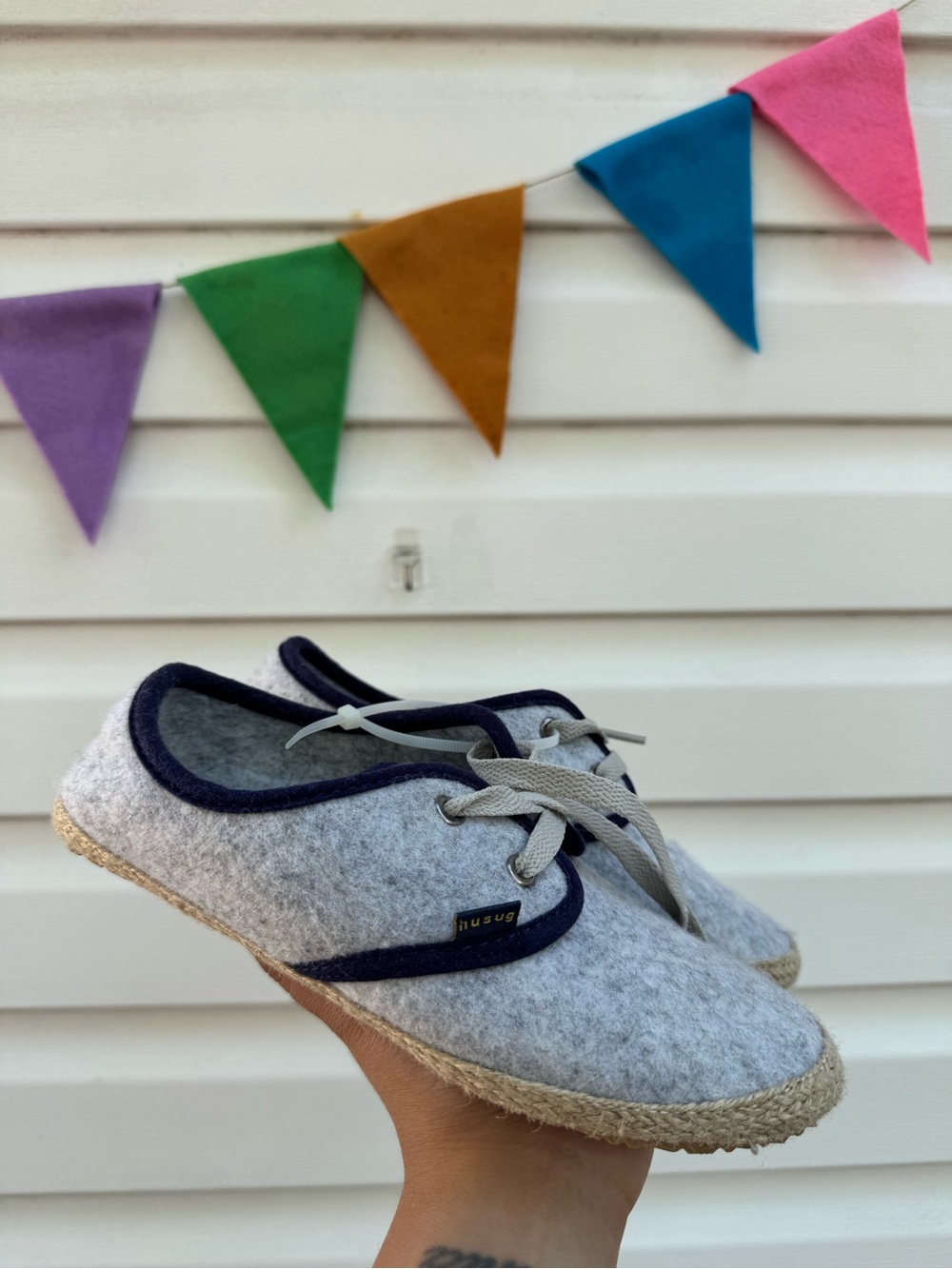Husug wool Kids Gray Lace-Up Shoes